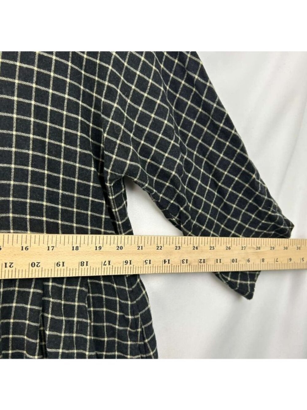 Toast Dress Women's M Black/White Check Cashmere Blend Midi Button Front Pockets - Picture 4 of 16